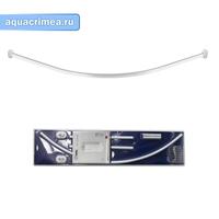 Карниз в ванную угловой, 1600 мм, закруглённый белый из алюминия, овальная труба